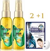 Huile capillaire infusée à l'huile d'argan Pantene Pro V - Huile Cheveux à l'argan - Pour Cheveux Droog et abîmés - Non grasse ni collante - 2 x 100 ml