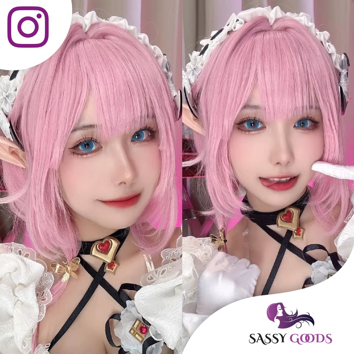 SassyGoods Roze Pruik Bob - Pruiken Dames Kort Haar - Wig - Wasbaar - 30 cm — afbeelding 5