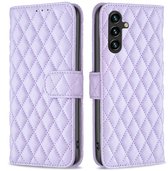 Étui BINFEN - Adapté à l'étui Samsung Galaxy A56 - Étui à rabat BINFEN Rhombus - Lila