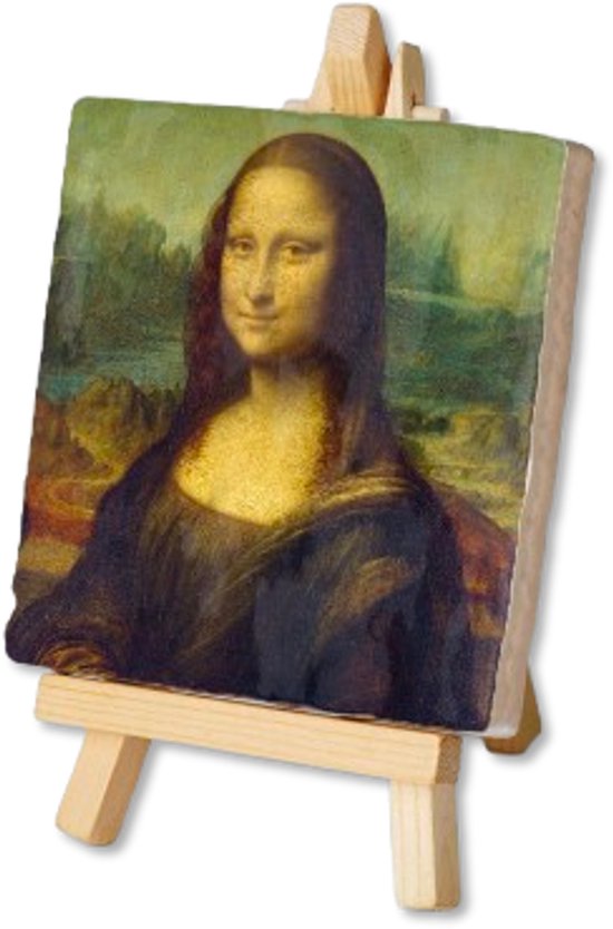 Kunsttegeltje - Mona Lisa - Met Houten Ezeltje