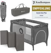 Lionelo Sven Plus 2in1 Meegroeibed & Campingbedje - 127x60 cm - Tot 15 kg - Co-Sleeper - Reisbed met Commode, Organizer, Klamboe en Interactief Speelgoed