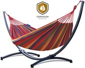 Hangmat met Standaard 2 Persoons PREMIUM – Verhoogde, Stevige Constructie & WEERBESTENDIG | | Comfortabele Hangmat | Max. Belast. 220 kg – Grande Singa