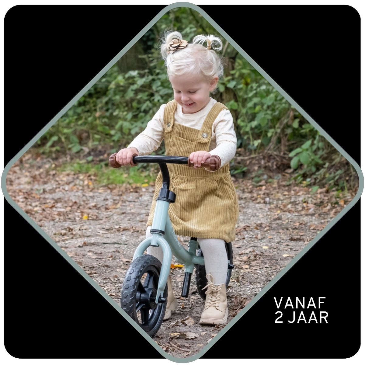 Hippiez Metalen Loopfiets Worker Ocean Green vanaf 2 jaar - Groene Blauwe Loop Fiets - Verstelbaar Zadel en Stuur - Voor Jongens en Meisjes - Compact en Veilig - Lage Instap — afbeelding 5
