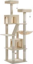 Bol.com Kattenu CatCastle - Krabpaal voor grote katten - Kattenboom - Kattenkrabpaal - Hoge krabpaal - 180 cm - Beige aanbieding