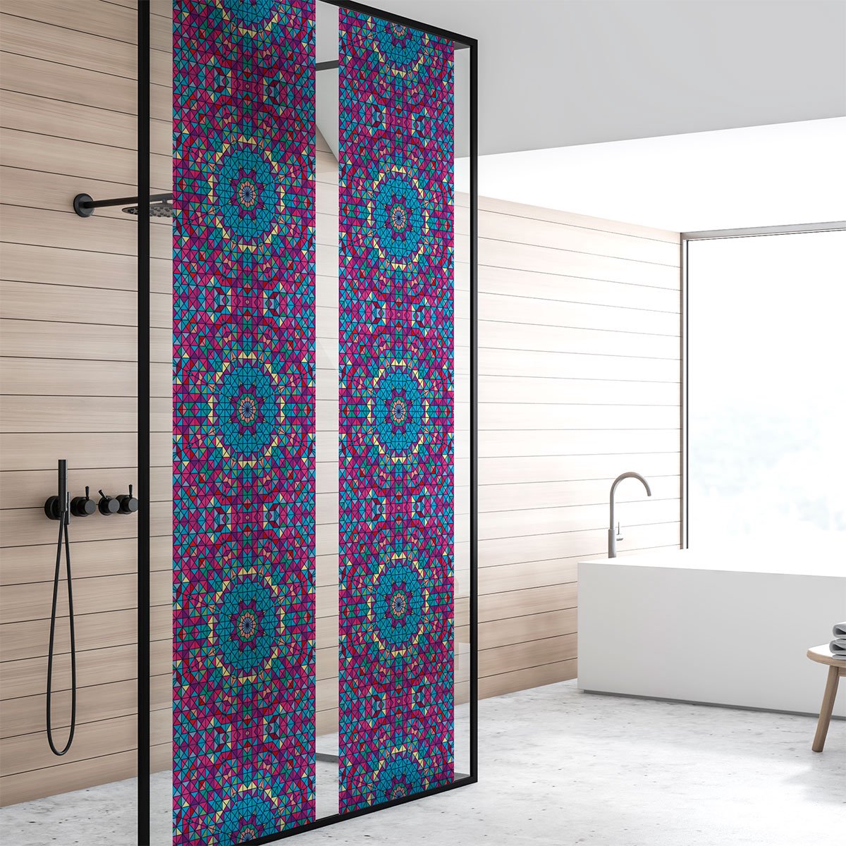 Privacy raamfolie - MAUVE GLAS-IN-LOOD - Stickers voor ramen en douchedeuren - 40x200cm