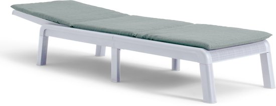 Keter Mallorca Ligbed - inclusief kussen - 187.5x58x29cm - Wit van Merkloos — afbeelding 2