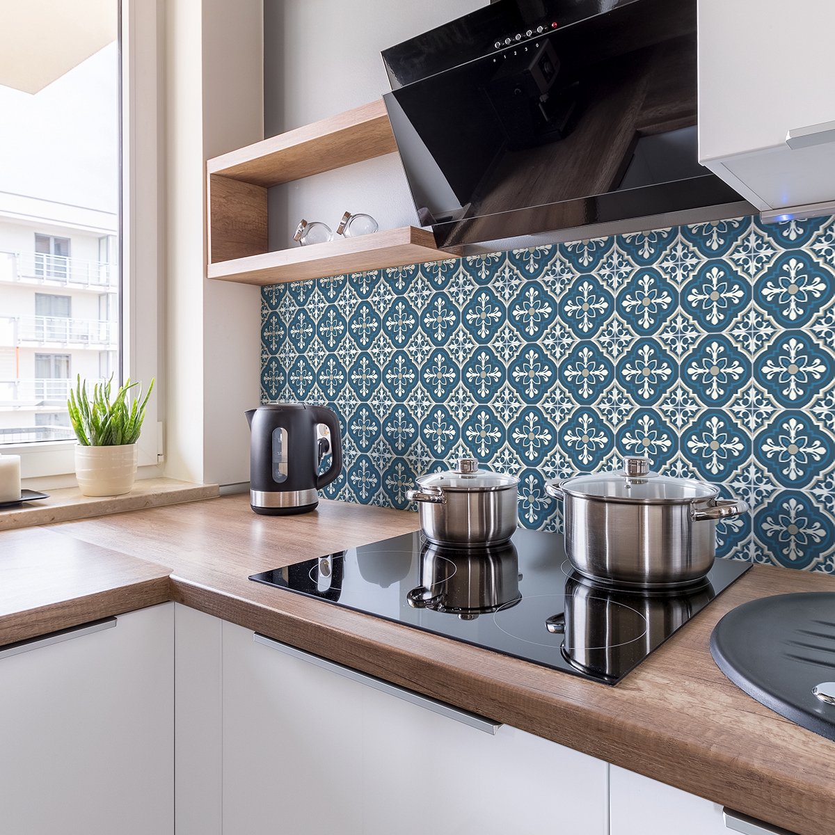 Ambiance Sticker Zelfklevende tegelmuurstickers voor keuken en badkamer - 24 Azulejos Amilla tegelstickers - 24 stickers, 20x20cm Multi color