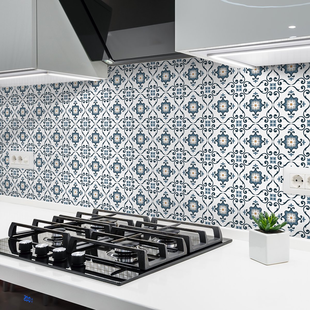 Ambiance Sticker Zelfklevende tegelmuurstickers voor keuken en badkamer - 30 tegelstickers, Azulejos Gaeticia - 30 stickers, 10x10cm Multi color