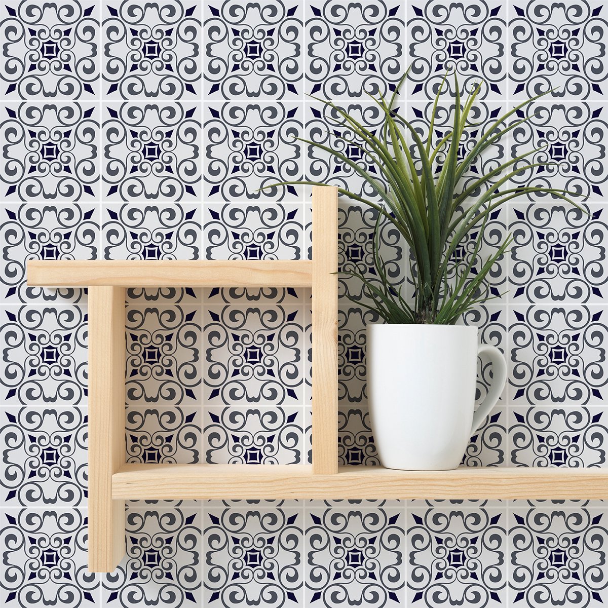 Ambiance Sticker Zelfklevende tegelmuurstickers voor keuken en badkamer - 9 Nano Azulejos cementtegelstickers - 9 stickers 10x10cm Multi color