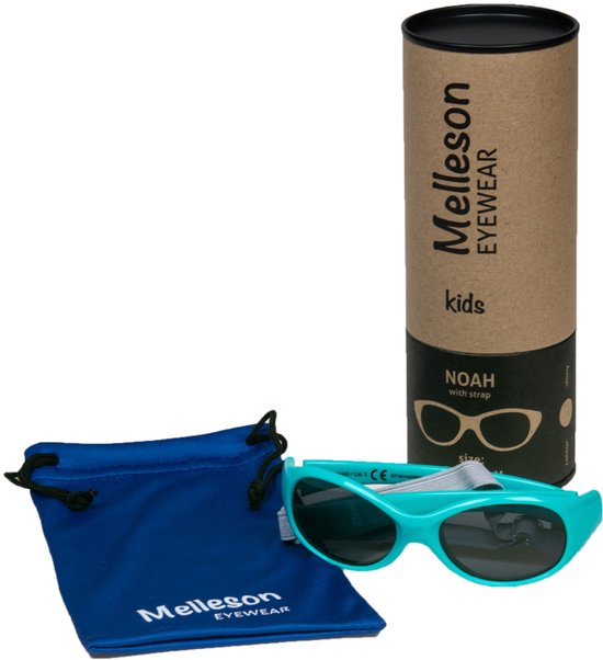Melleson Eyewear - Kinderzonnebril Noah met band 2-4 jaar - maat M- Aqua van Melleson Eyewear — afbeelding 4