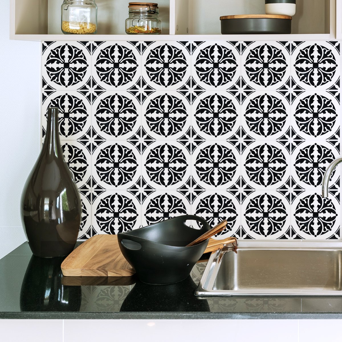 Ambiance Sticker Zelfklevende tegelmuurstickers voor keuken en badkamer - 24 Azulejos Mauricio tegelstickers - 24 stickers 20x20cm Multi color