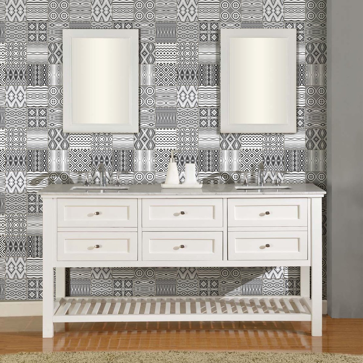 Ambiance Sticker Zelfklevende tegelmuurstickers voor keuken en badkamer - 60 AZULEJOS ELIONO CEMENT TEGELSTICKERS - 60 stickers 15x15cm Multi color