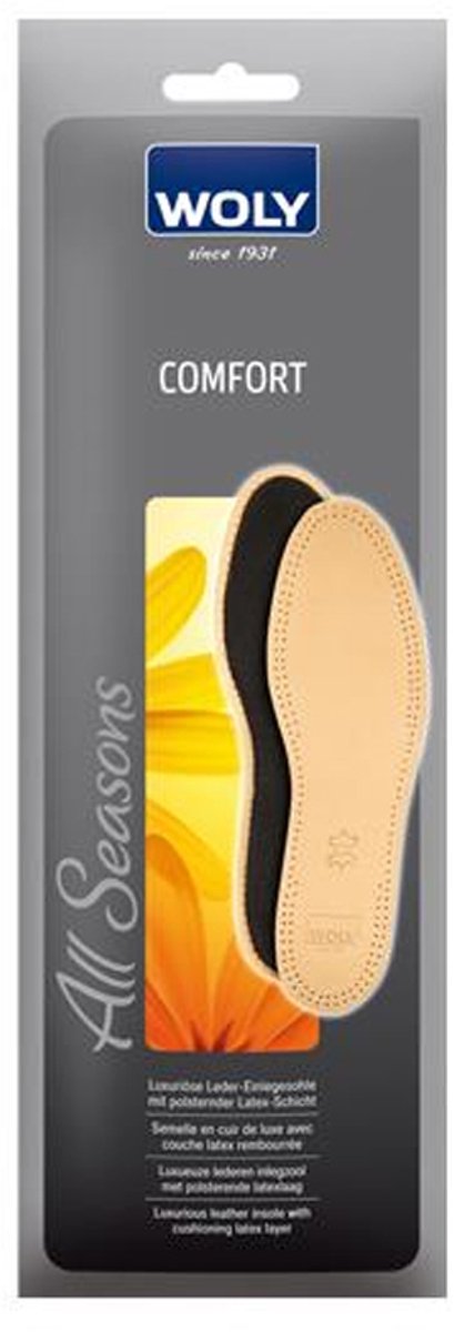 Woly Comfort - Lederen inlegzool met comfortschuim - Maat 36