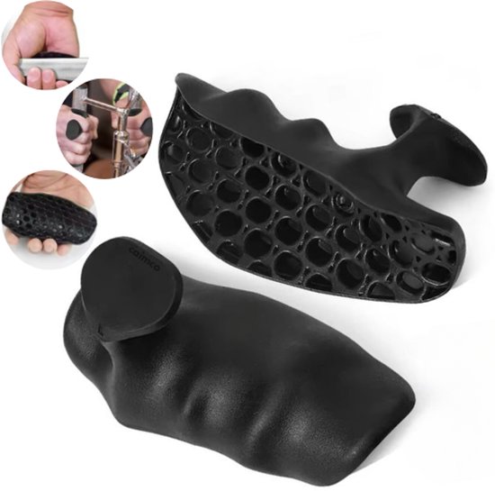 Foto: Caimco fitness krachttraining grips 2 stuks zwart breaking limits power grips lifting straps deadlift straps lift straps lifting grips fitness krachttraining