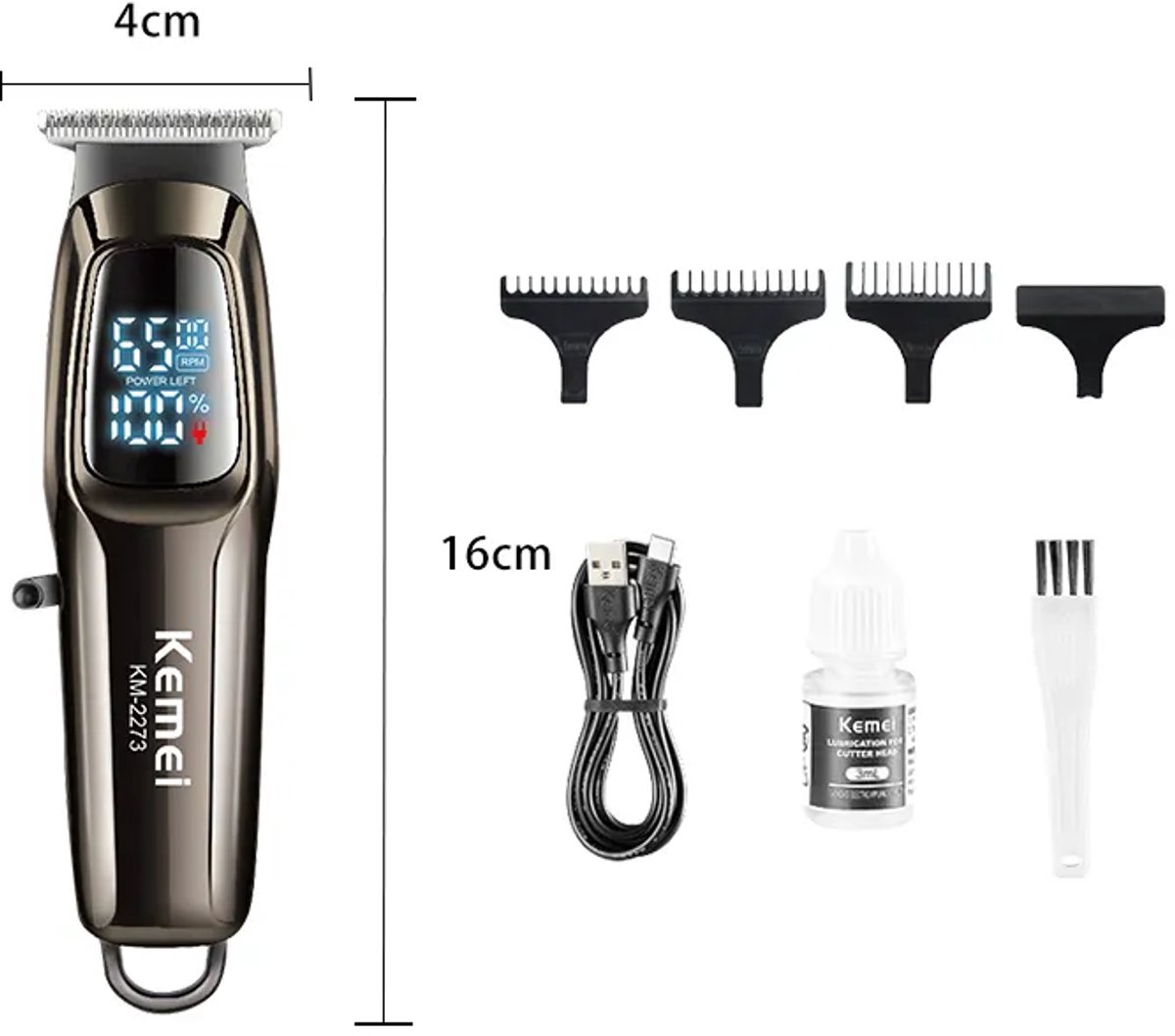 Kemei Km-2273 Nieuw Ontwerp Tondeuse Trimmer Mini Professionele Elektrische Tondeuse Trimmer Voor Commerciële Tondeuse