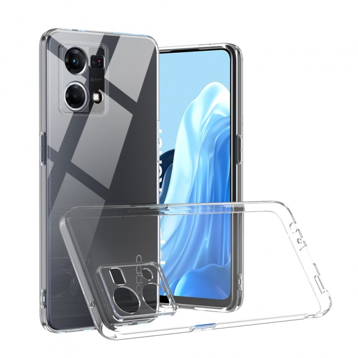 Flexibele achterkant Silicone hoesje Transparant Geschikt voor: Oppo Reno 7 4G