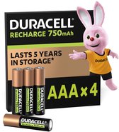 Bol.com Duracell Oplaadbare AAA batterijen - 750 mAh NiMH - 4 stuks aanbieding