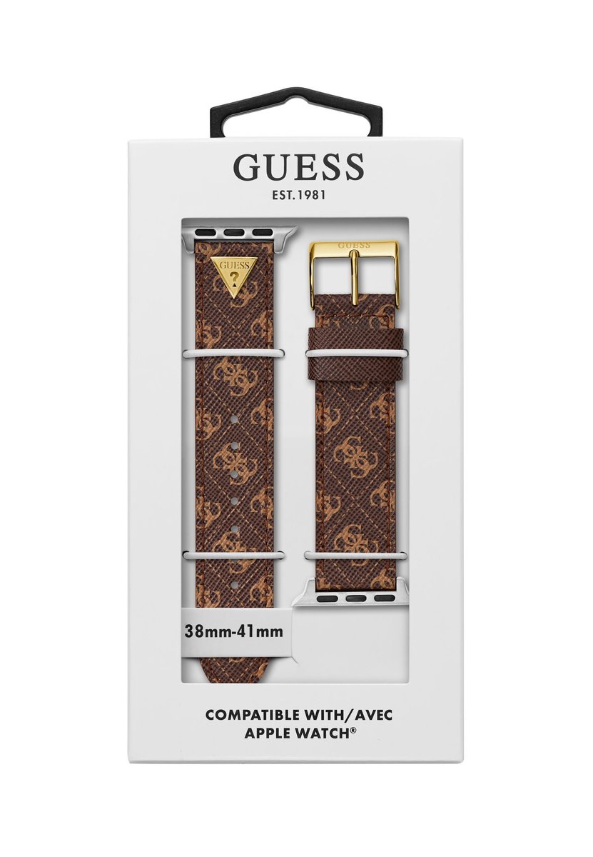 Guess Guess Apple Band (38Mm-40Mm) Watch Straps Brown Armband: 100% Genuine Leather Not Applicable CS2027S1
