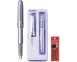Omslag van Platinum Japan - Plaisir Fountain Pen - FIJN - Vulpen - Lila - penpunt: fijn 03 - Met extra navullingen Rood
