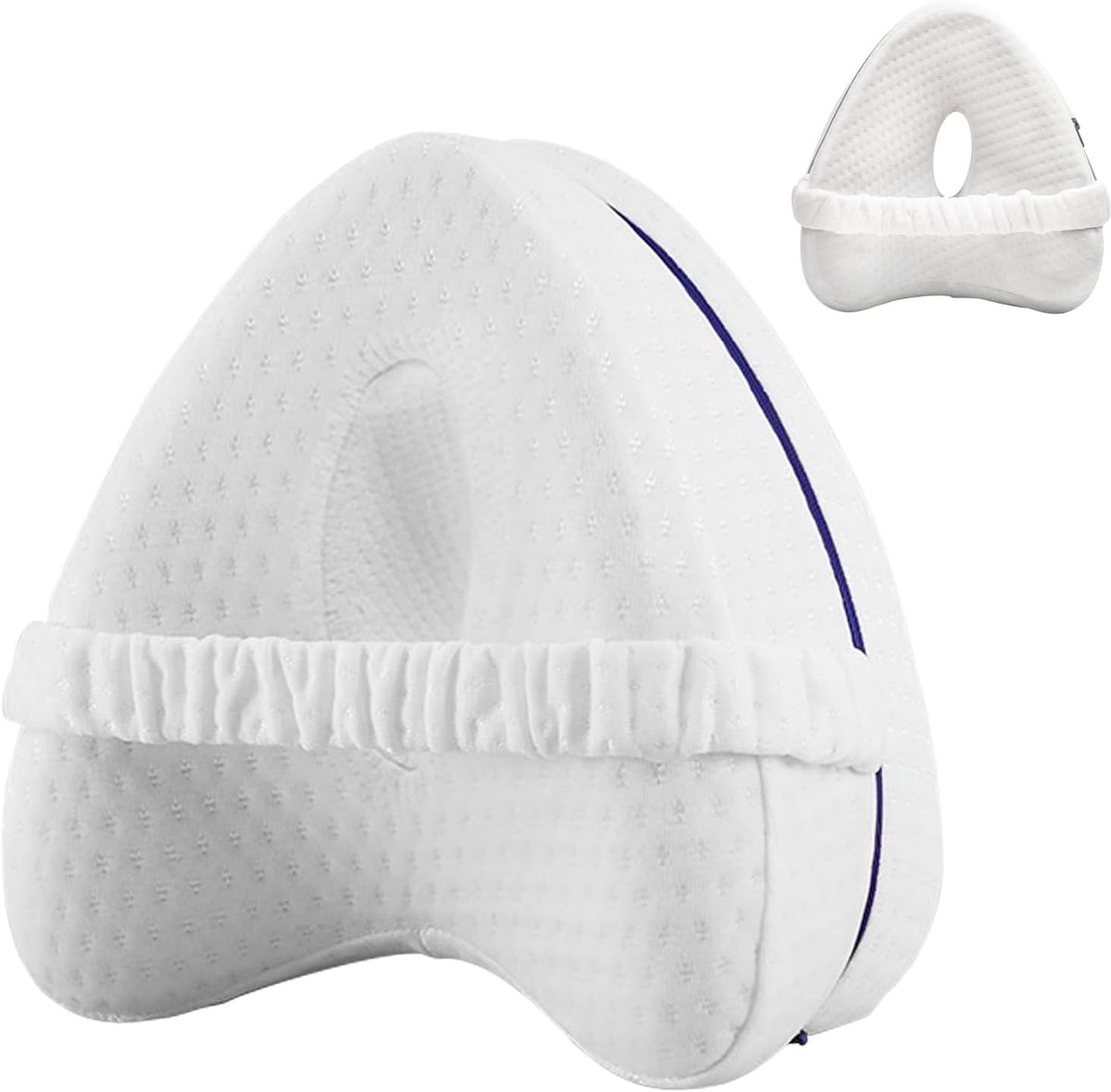 Orthopedisch Kniekussen - Ergonomisch - Zijslaapkussen - Elastische Band - Wit