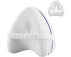 Orthopedisch Kniekussen - Ergonomisch - Zijslaapkussen - Elastische Band - Wit
