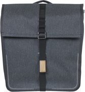 Basil Urban Dry dubbele fietstas MIK, 50L, charcoal - 100% waterdicht - reflectiedetails