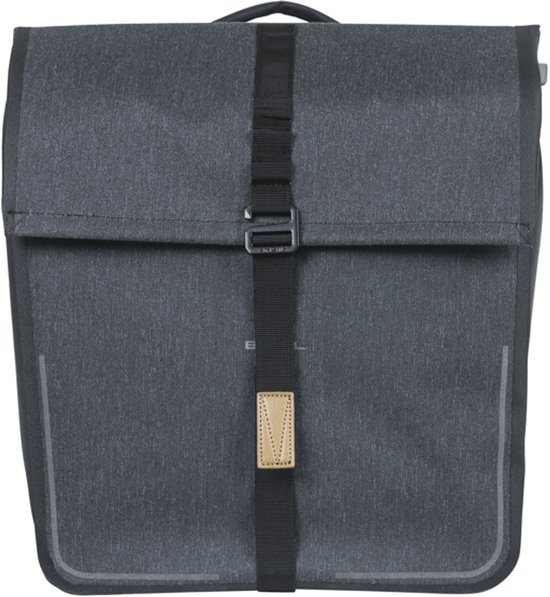 Basil Urban Dry dubbele fietstas MIK, 50L, charcoal - 100% waterdicht - reflectiedetails