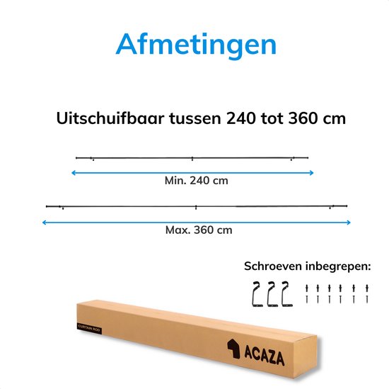 Gordijnroeden voor ramen 32 tot 72, 1 inch zwarte Gordijnroeden voor ramen 32 tot 72, 1 inch zwarte