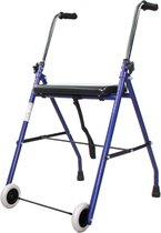 Mobiclinic Emerita - Looprek met wielen - Lichtgewicht en Inklapbaar - Opvouwbaar - Rollator - Met 2 wielen - Gewatteerde zitting - In hoogte verstelbaar - Antislip