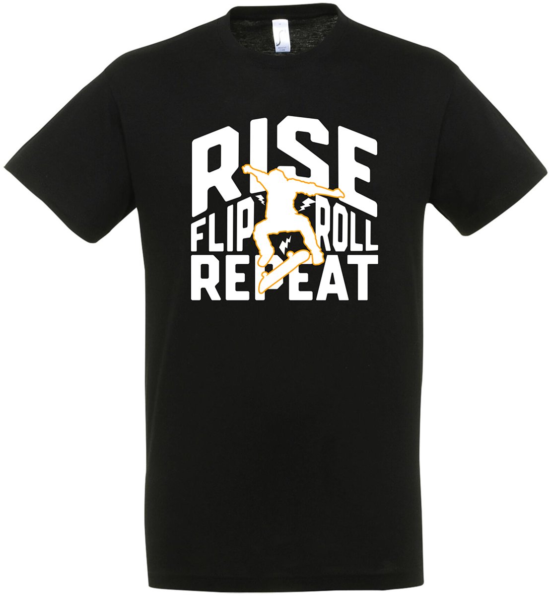 Rise Flip Roll Repeat T-shirt - Skate T-shirt - Skateboard - Streetwear - Heren - Dames - Unisex - Maat L