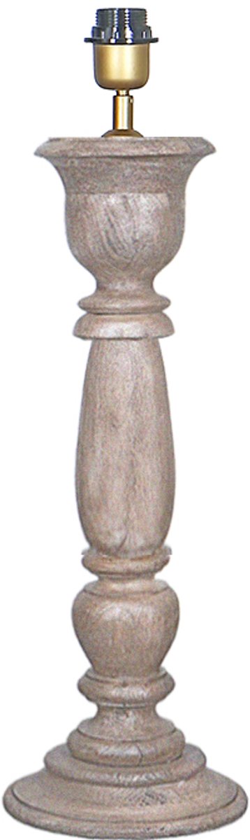 by Mooss - Tafellamp - Boston - Camel - Naturel - Vergrijsd - Hout - Robuust - Sandblast - 35cm