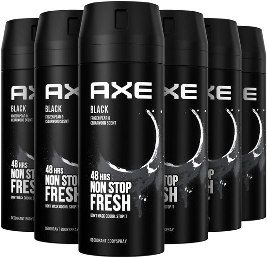 Axe - Deodorant Bodyspray Black - 6 x 150 ml - Voordeelverpakking