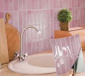 Pixi® Set van 10 zelfklevende 3D tegels - Tegelstickers - Plaktegels - Keuken - Badkamer - 29 *22.9 cm - Roze