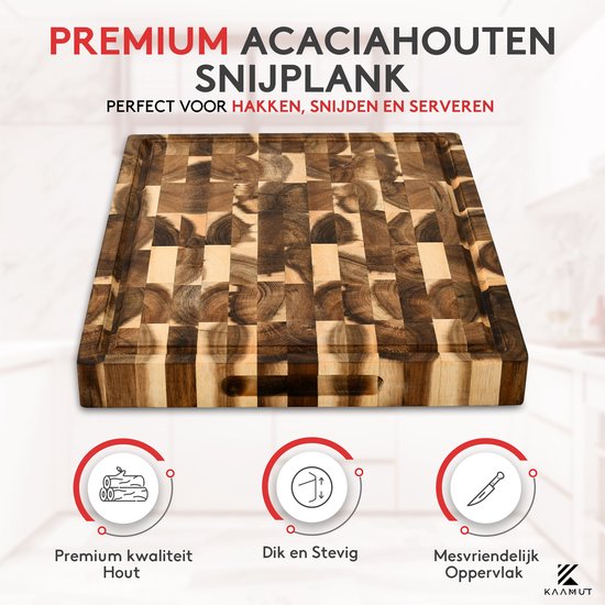 Houten Snijplank Met Sapgoot / Kopshout Hakblok