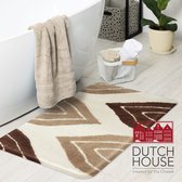 Dutch House Badmat Paris - Badmat 60X90cm - Bruin - Antislip - Badmatten - Anti Slip Douchemat - Badkamer Mat - Snel Absorberend - Snel Drogende Badmat