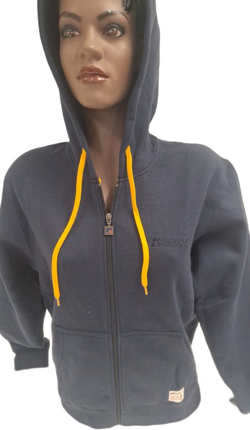 RUSSELL ATHLETIC/ SWEAT À CAPUCHE/ LONGUE FERMETURE ÉCLAIR / BLEU MARINE - XS