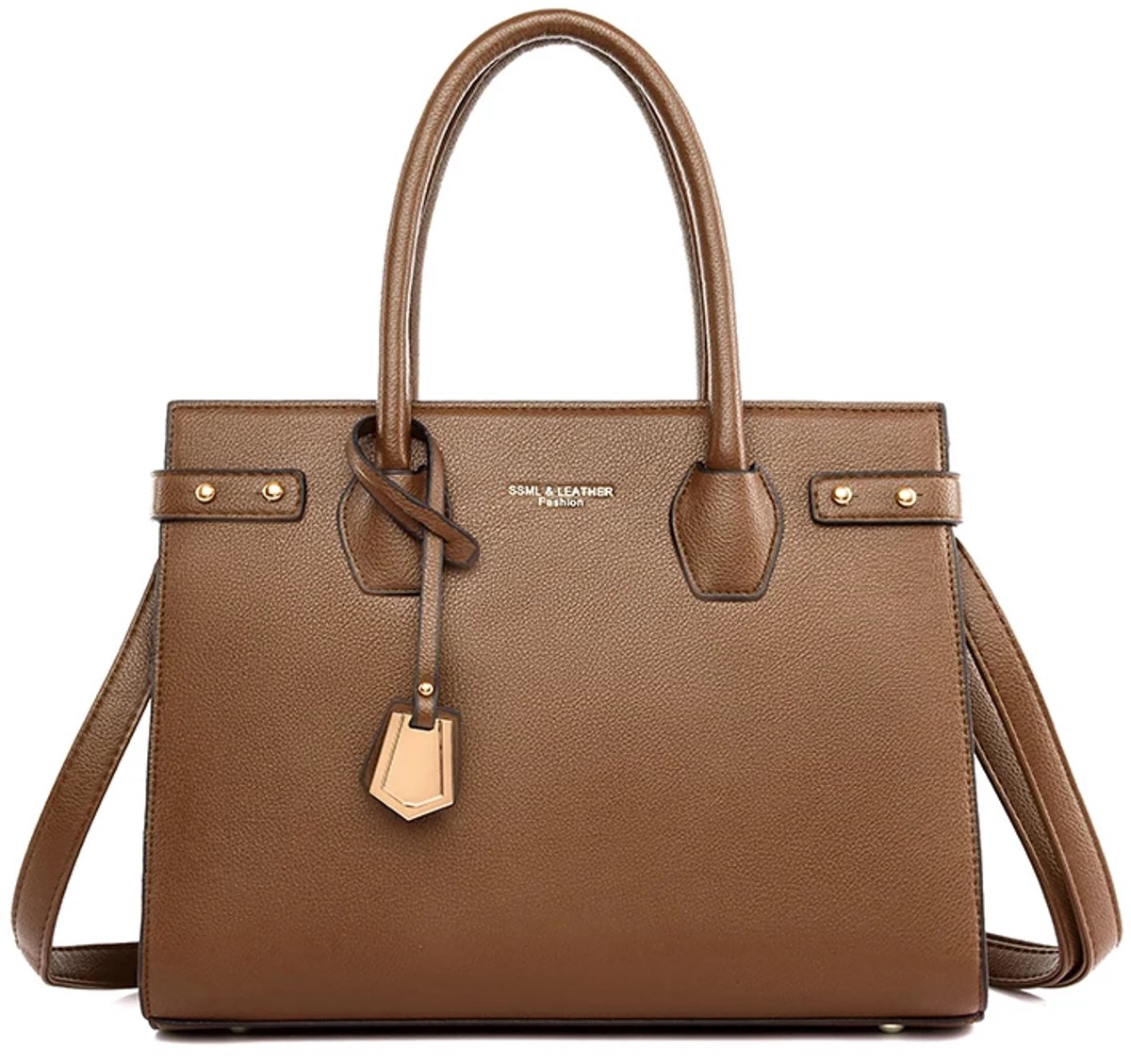 Damestas - Luxe Handtas voor Dames - Schoudertas met Verstelbare Band - Vegan Leer - 11.6 inch - Camel