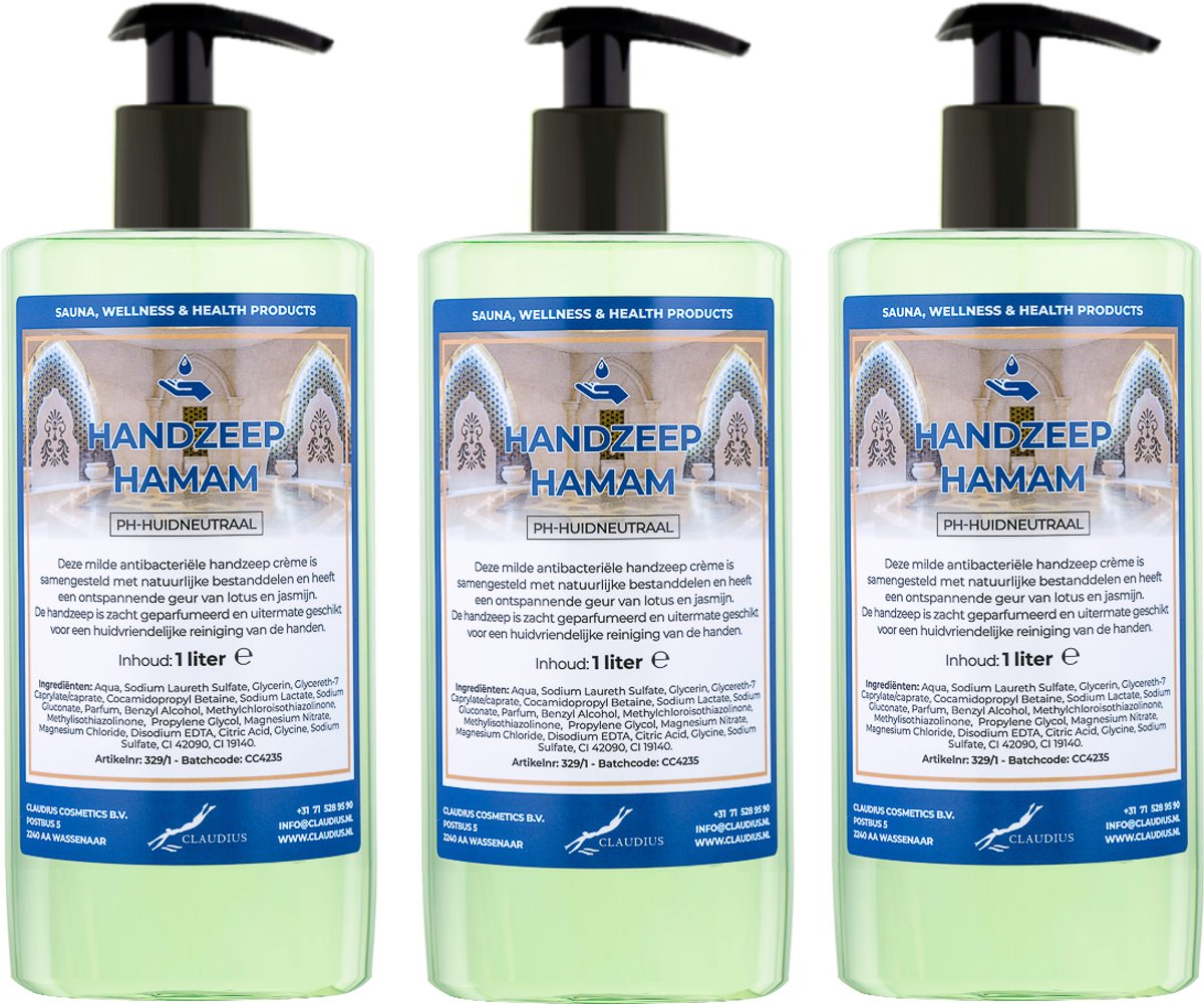 Handzeep Hamam 500 ml - met gratis pompje - set van 3 stuks