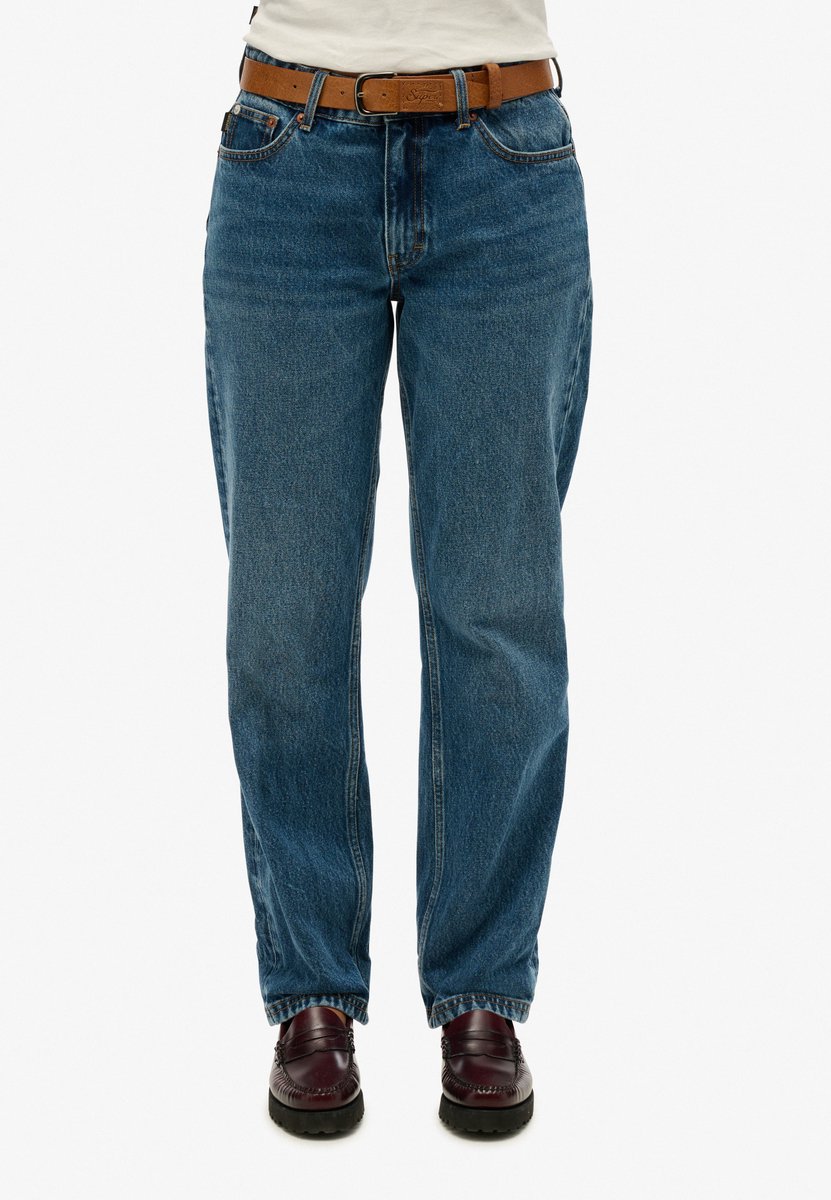 Superdry Rechte jeans met middelhoge taille Dames Jeans Blauw