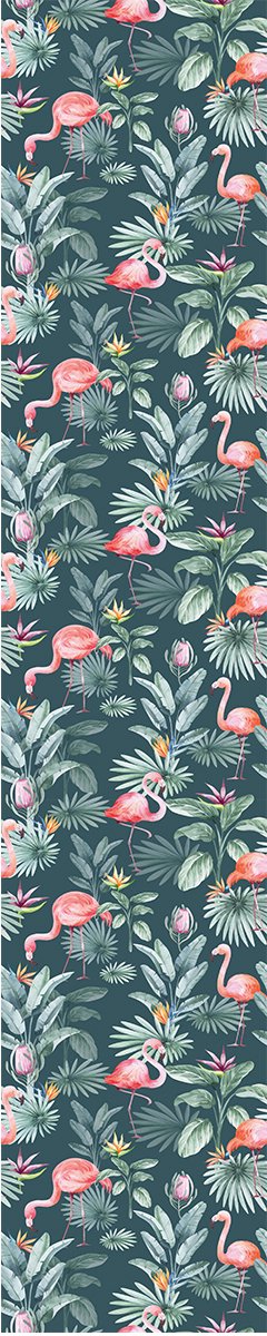 Voorgelijmd vliesbehang - ROZE TROPISCHE VOGELS EN PARADIJSBLOEMEN - 1 rol van 300x60cm