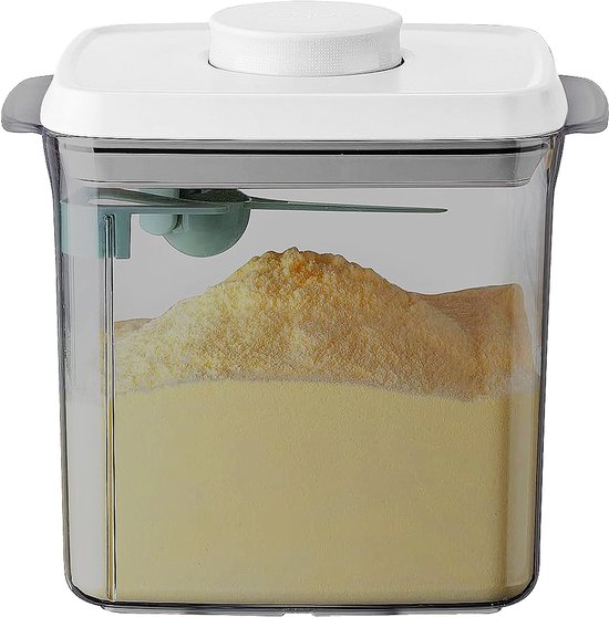 Ankou- Vacuum -Anti-UV versie- Luchtdichte Babyvoeding- & Bewaarcontainer (1700ml) met drukknop -UV bescherming– inclusief maatschep - Rond - BPA vrij- melkpoeder container bewaardoos-reisbox-bewaarbus van Merkloos — afbeelding 4