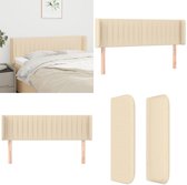 vidaXL Tête de lit avec bords 147x16x78/88 cm Tissu Crème - Tête de lit - Têtes de lit - Tête de lit - Tête de lit en bois
