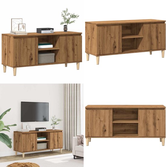 vidaXL Tv-meubel 100x35x55 cm bewerkt hout oud houtkleurig