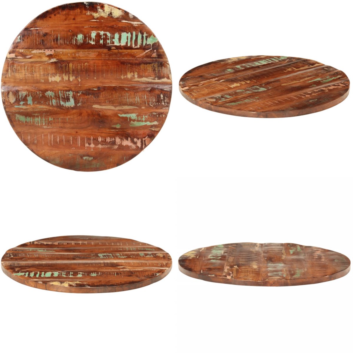 vidaXL Tafelblad rond 60x3,8 cm massief gerecycled hout, blad, vervangend houten tafelblad, houten eetkamertafelblad, houten blad, eetkamertafelblad