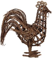 Clayre & Eef Image de décoration Poulet 34x15x39 cm Marron Rotin