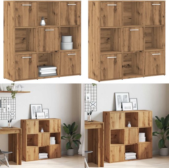 Boekenkast 40x24x77 cm bewerkt hout gerookt