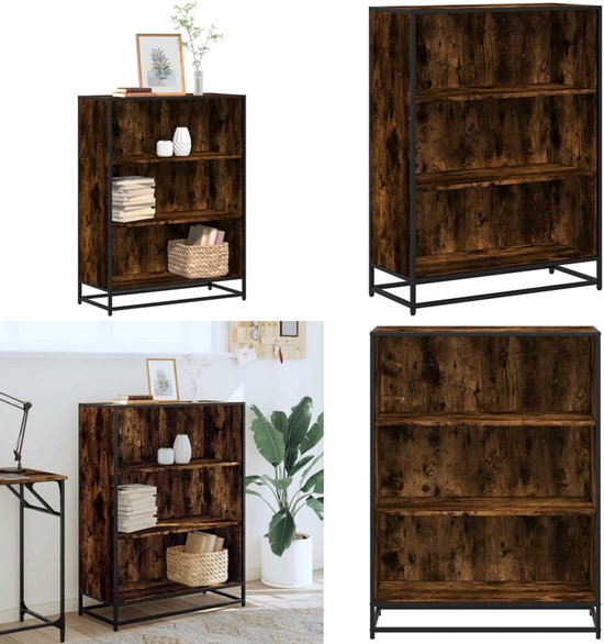 Boekenkast/kamerscherm 45x24x159 cm bewerkt hout betongrijs