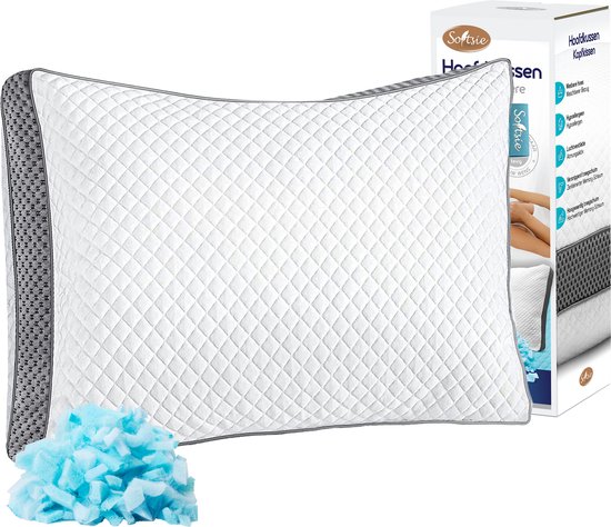 Softsie Traagschuim Hoofdkussen 70x50 - Ergonomisch Kussen - Verstelbaar Slaapkussen - Pillow - Hoofdkussens Nekklachten