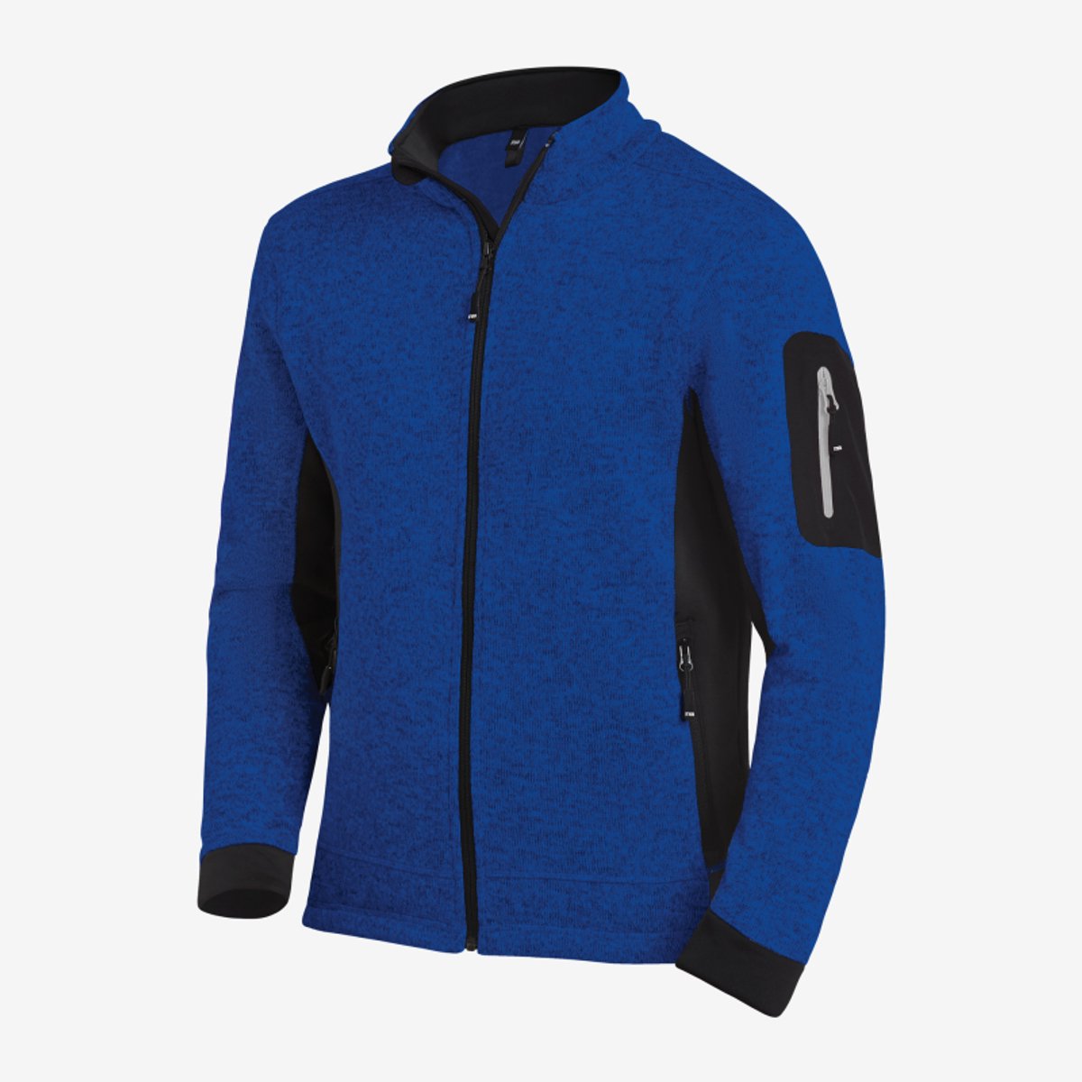 FHB CHRISTOPH Herenvest Tricotfleece 79595 - Korenblauw-Zwart - L