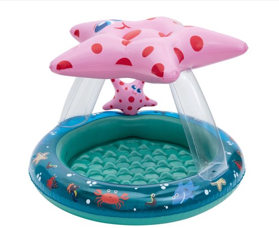 Playtive Peuterzwembadje Zeester met luchtkussenbodem - kinderzwembad - baby zwembad - pierenbadje - opblaas zwembad - zwembaden - opblaaszwembad - zwembadje kind